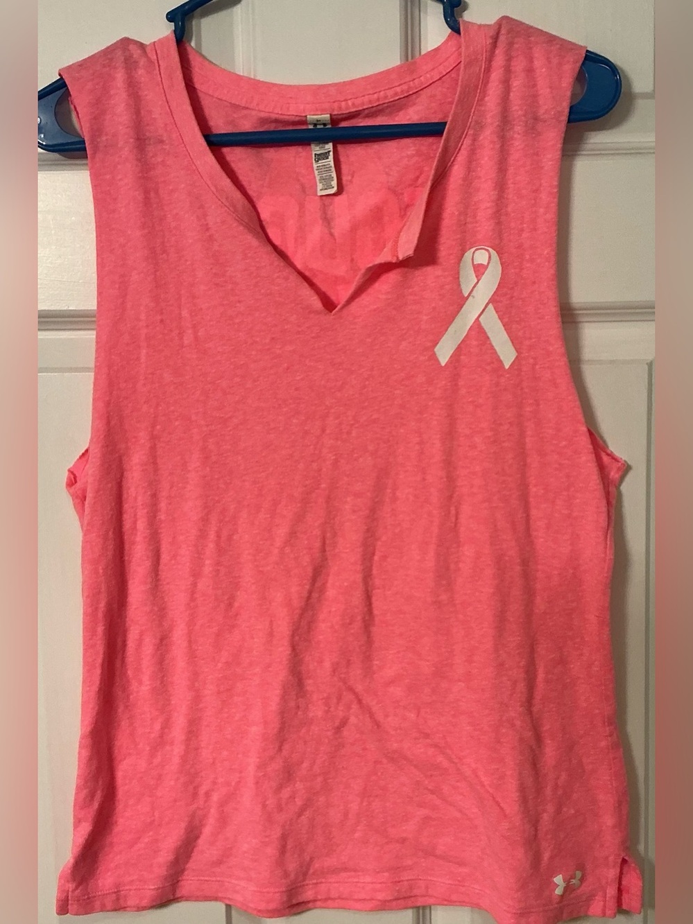 Under Armour Pink Sleeveless Ribbon Tank Top